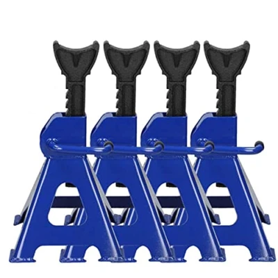 Image of 3 Ton Capacity Each Axle Stand for Vehicle Caravan Lifting Heavy Duty Metal Steel Jack Car Support Holding Quick Release Ratchet Adjustment Garage Workshop Usage Pack of 4