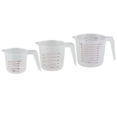 Image of ELEGANCE KITCHEN 76912 Set of 3 Measuring Cups 250 x 500 1000 ml Transparent