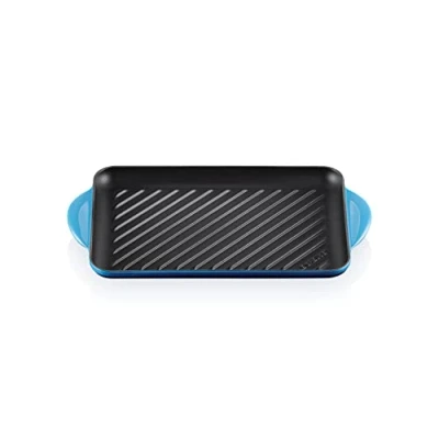 Image of Le Creuset Azure Cast Iron 32cm Rectangular Grill