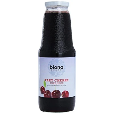 Image of Biona Organic Tart Cherry Juice 1L Not from Concentrate Pressed Fruit Freshly Harvested by Farmers Source of Vitamins and Antioxidants