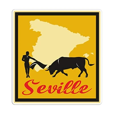 Image of 2 x 10cm Seville Spain Fun Vinyl Stickers Travel Sticker Laptop Luggage #23193 (10cm Wide)
