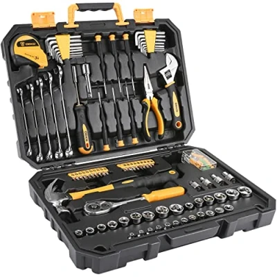 Image of DEKOPRO 128 Piece Tool Set General Household Hand Kit, Auto Repair Set, with Plastic Toolbox Storage Case