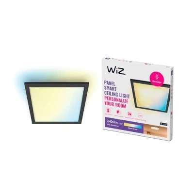 Image of WiZ Colour Panel Ceiling Smart Light [Square 36W Black] App Control, for Indoor Home Lighting, Livingroom, Bedroom, Diningroom.