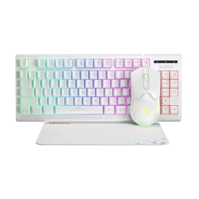 Image of Marvo CM310WH 3in1 Gaming Keyboard, Mouse and Pad Combo White