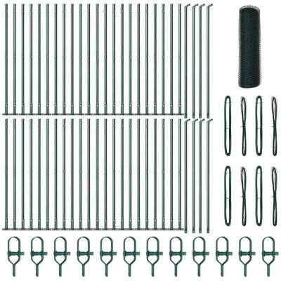 Image of vidaXL Hexagon Fence Green 0.8x100 m Steel