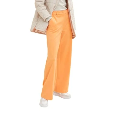 Image of TOM TAILOR Ladie&#039;s 1035890 Lea Straight Pants, 29751 Bright Mango Orange, 32W / 30L
