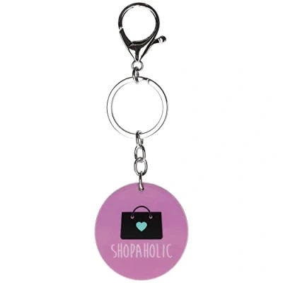 Image of Stands Out, Supplying Outstanding Gifts Shopaholic Pink Handbag Cute Novelty Keyring Bag Tag Charm