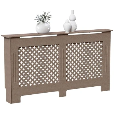 Image of Vida Designs Oxford Radiator Cover Traditional Unfinished Unpainted MDF Cabinet Grill, Large (H: 82 / W: 152 D: 19 cm)