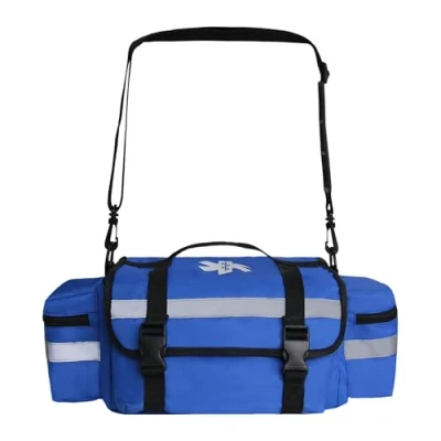Image of 3DTengkit Professional First Responder Bag，Medical Trauma Bag with Reflective，Large Capacity Aid Medical Bag,Blue（Bag Only）