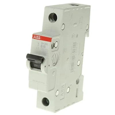 Image of ABB SH201 B10 Miniature Circuit Breaker, 1 Pole, 10 Amp (ABB2CDS211001R0105)