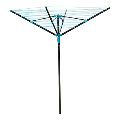 Image of JVL 4 Arm Powder Coated Steel Rotary Airer, 40 Metres, Grey,11 210