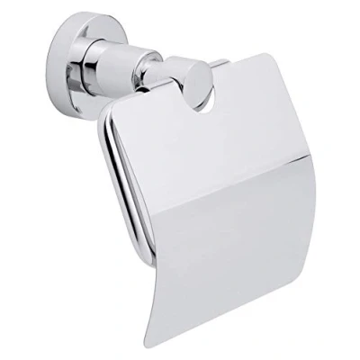 Image of tesa® Loxx Extra Toilet roll Holder, high Gloss Chromed Metal, self Adhesive, Adhesive mounting Technology, 93 mm x 65 186