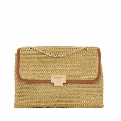 Image of Dune DORCHSO Small Raffia Chain Shoulder Bag One Size