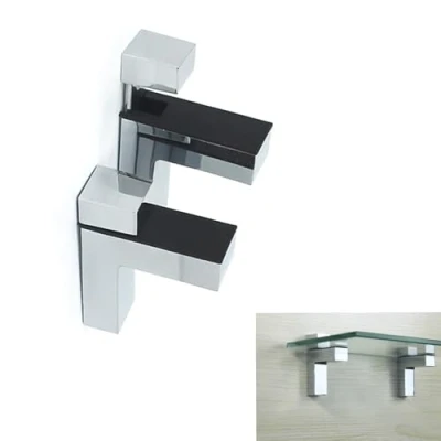Image of WANLIAN Shelf Brackets Cabinet Brackets, Wall for Living Room, Bathroom, Polished Chrome (2 Pieces)