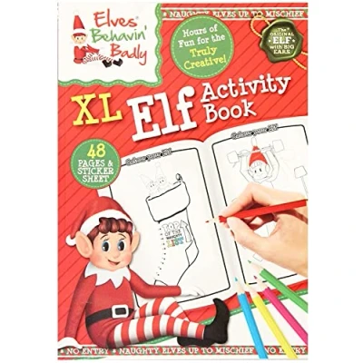 Image of Elves Behavin&#039; Badly XL Elf Activity Book Hours of Fun for the Truly Creative! 48 Pages Activities