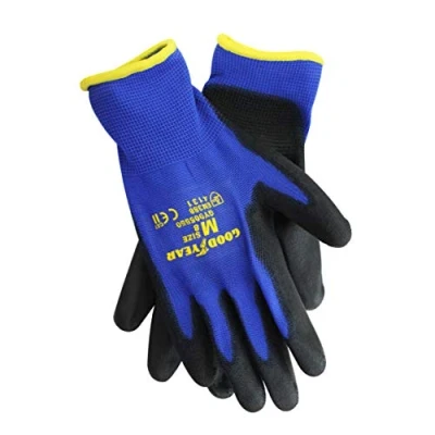 Image of Goodyear Nylon PU Coated Safety Work Gloves Garden Grip Men Builder Gardening Mechanics Cut Tear Resistant Puncture EN388 4131 and CE Cat II certification Medium