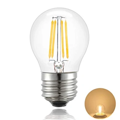 Image of Vintage Light Bulbs 4W Led Filament Bulbs, G45 E27 Base Classic Edison Screw Globe Lamp, 40W Incandescent Equivalent, 2700 3000K Warm White