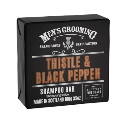 Image of Scottish Fine Soaps Men&#039;s Grooming Thistle &amp; Black Pepper Shampoo Bar 100g Wrapped