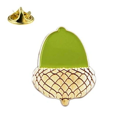 Image of Acorn Design Metal Enamelled Pin Badge Lapel XJKB14 60
