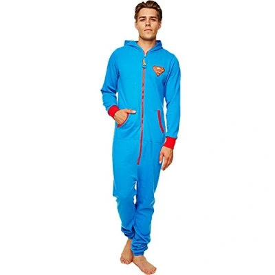 Image of DC Comics Superman Adult Mens Onesie (Large, Blue)