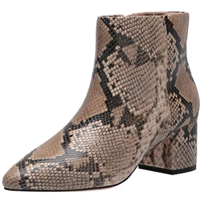 Image of The Drop Women&#039;s Jessi Side Zip Block Heel Boot, Sand, 5 UK