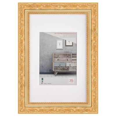 Image of walther design CR030G Baroque Wooden Picture Frame 20 x 30 cm Gold