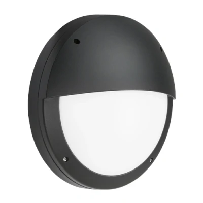 Image of KnightsBridge 230V IP65 18W LED Eyelid Bulkhead CCT with Emergency Black