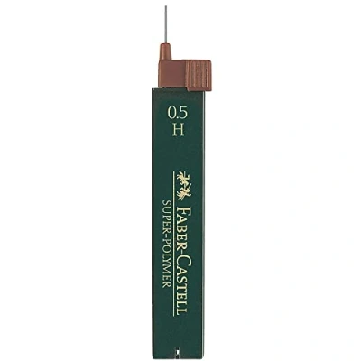 Image of Faber Castell Miscellaneous Super Polymer Fineline Lead, 0.5mmBlack, H, For Art, Craft, Drawing, Sketching, Home, School, University, Colouring