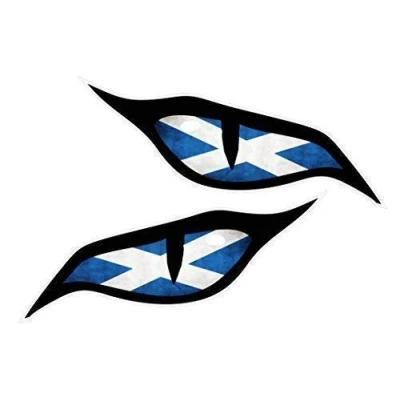 Image of CT Design Pair Of Evil Eyes Eye Stickers With Scotland Scottish Saltire Flag Motif Vinyl Car Motorbike Helmet Sticker Decal each 70x30mm