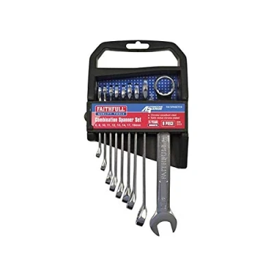 Image of Faithfull SPASETC9 Combination Spanner CV Set 6 19mm (8 Pieces)