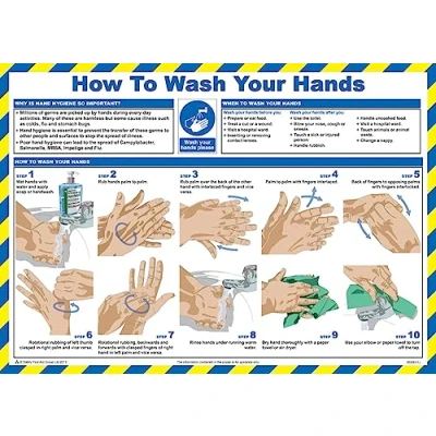 Image of Safety First Aid Group Laminated How to Wash Your Hands Poster A2
