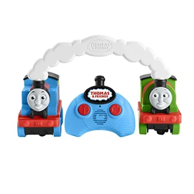Image of Fisher Price Thomas &amp; Friends Race Chase R/C UK English Edition, remote controlled toy train engines for toddlers and preschool kids, HDB64
