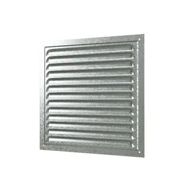 Image of Galvanised Steel Air Vent Grille 300mm x Fly Screen Flat Louvre Duct Cover