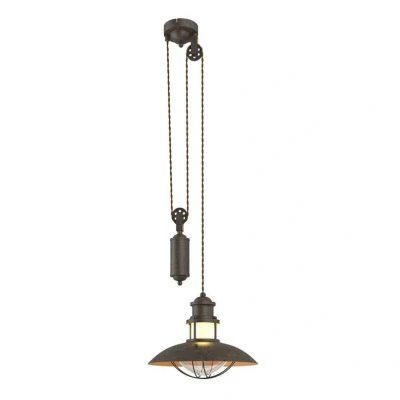 Image of Ceiling Light &#039;Louisanne&#039; dimmable (Maritime) in Brown Made of Metal for e.g. Hallway (1 Source, E27) from Lindby Pendant Lighting, lamp, Hanging