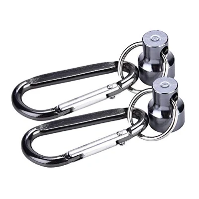 Image of Fishing Magnetic Buckle Fly Net Release Clip Hanging Holder Lanyard for Accessory Tool(Double Silver)