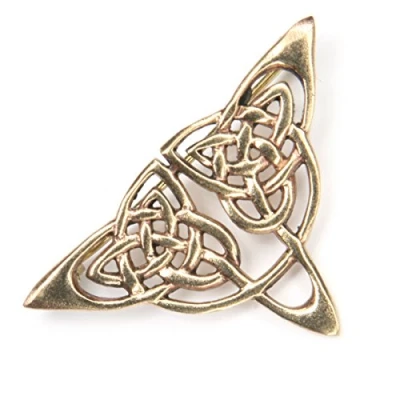 Image of Celtic Bronze Brooch pin. Jewellery size: 4 cm x 2.8 (1.6x1.1) Cloak