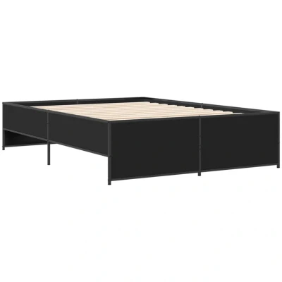 Image of vidaXL Bed Frame without Mattress Black 135x190 cm Double