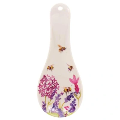 Image of Lesser &amp; Pavey Lavender Bees Spoon Rest for Kitchen Home Lovely British Designed Holder Accessories Heat Resistant All Types of Spoons Jennifer Rose Gallery
