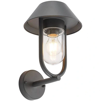 Image of Lucande Olinum outdoor wall light, dark grey