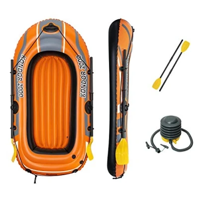 Image of Bestway Kondor 2000 Inflatable Boat set, Rubber raft 1.88m,Orange