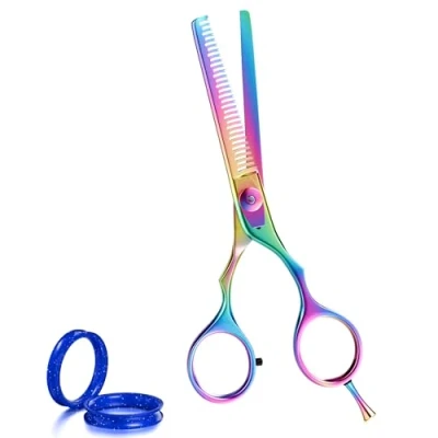 Image of Suvorna 6.5&quot; Professional Thinning Scissors for Hairdressing Ideal Hair Cutting, Texturizing, and Layering Multi Color Shears