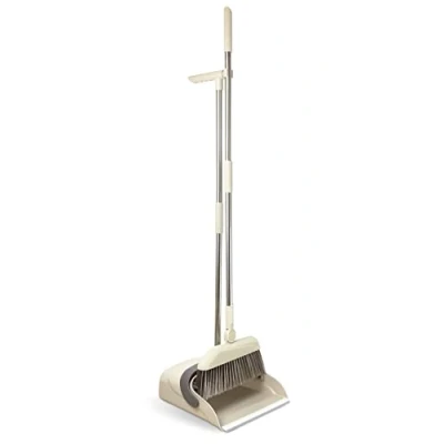Image of Maximex Set with Long Thorough Sweep, Sturdy Corner Brush Telescopic Magnetic Attachment, 180 Rotating Broom Handle, Large Dustpan, Gray, 113 x 28 27 cm