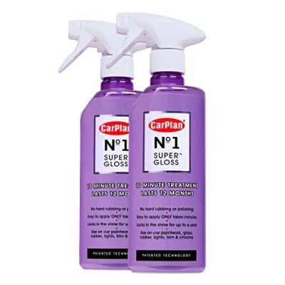 Image of No1 Car Polish Wax 10 min to Apply Lasts 12 months Super Gloss Shine Patented Hydrophobic Armour Sealant 600ml x 2