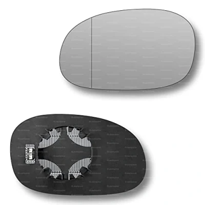 Image of Less4spares Replacement Wing Mirror Glass Left Compatible with Citroen C3, C2, C3 Pluriel 2002 2010 CLIP ON Passnager Near Side N/S Heated Blind Spot