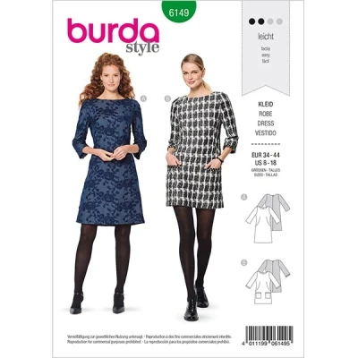 Image of burda style Pattern 6149 Dresses to Sew Yourself Women&#039;s Size 34 44 Sewing Level: Light