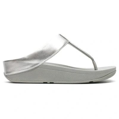 Image of Fitflop Women&#039;s FINO GLITTERDUST Metallic Toe Post Sandals, Silver, 5 UK