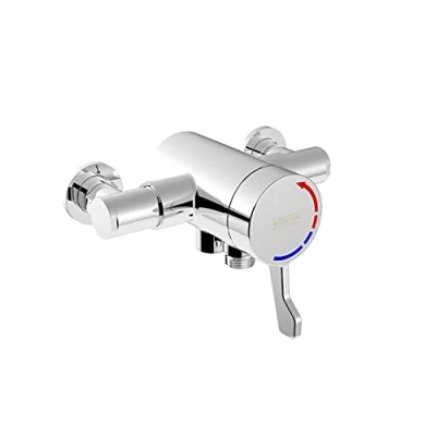 Image of Bristan OP TS1503 EL C Quality Thermostatic Exposed Shower Valve Lever Gummers Easy Fit Commercial Domestic Tap Chrome