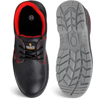 Image of Safety Boots S1, Shoes Steel Toe Cap Mens, Mens Boots, Work Waterproof Black Leather, Composite Boots. Lightweight, (12.5)