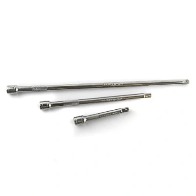 Image of 1/4&quot; Drive Straight Socket Ratchet Extension Bar Set 75mm 150mm + 225mm 3pc