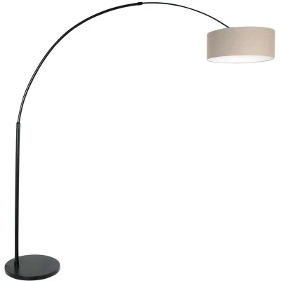 Image of Sparkled Light Arc Floor Lamp Black Matt
